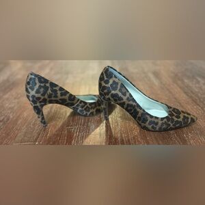 1 State Calf Hair Leopard Print Heel - Size 9